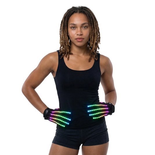 alternate angle of LED Rave Gloves with Remote and 30 Modes, alt
