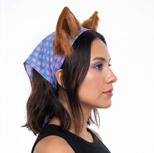 close-up of Fuzzy Animal Ear Headwear, retrofuture