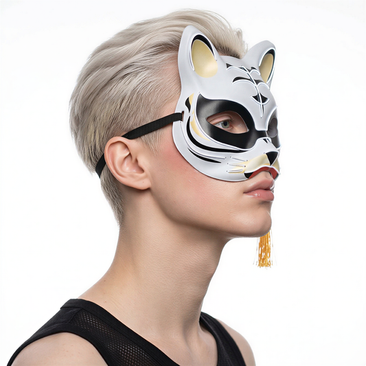 LED Tiger Half Mask — festival fashion from Technodystopop