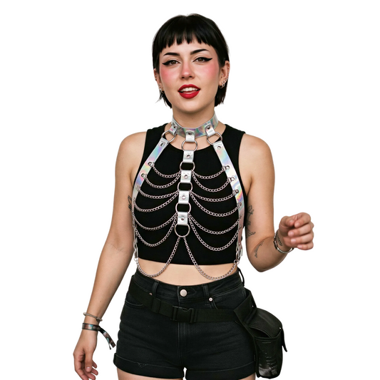 Holographic Body Chain Harness — retrofuture from Technodystopop