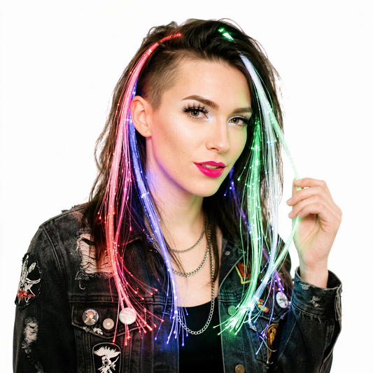 LED Fiber Optic Hair Clips — retrofuture from Technodystopop