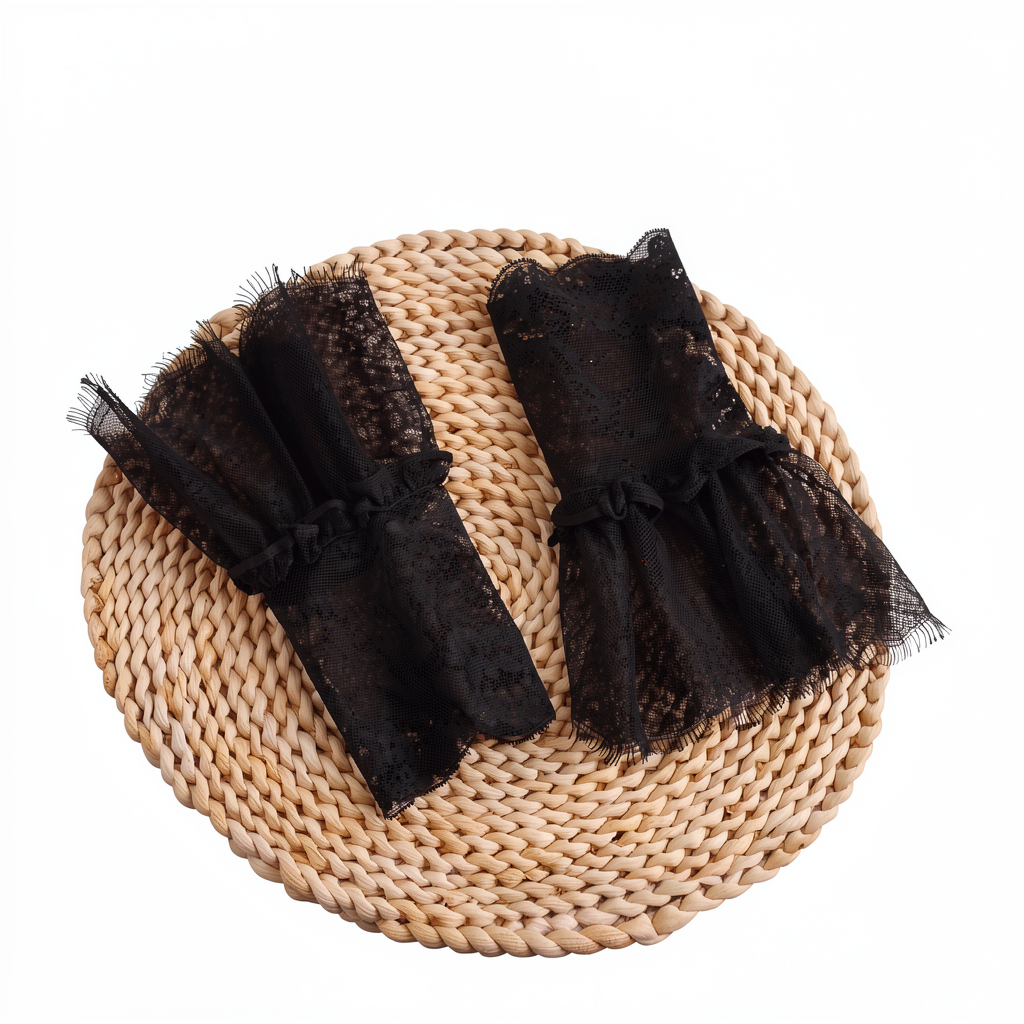 lifestyle shot of Lace Flounce Wrist Cuffs, festival fashion