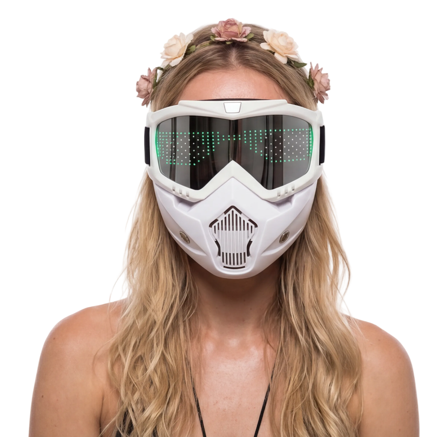 App-Controlled LED Matrix Glasses in White — cyberpunk