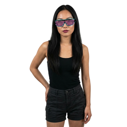 Neon Glow Party Glasses — festival fashion from Technodystopop