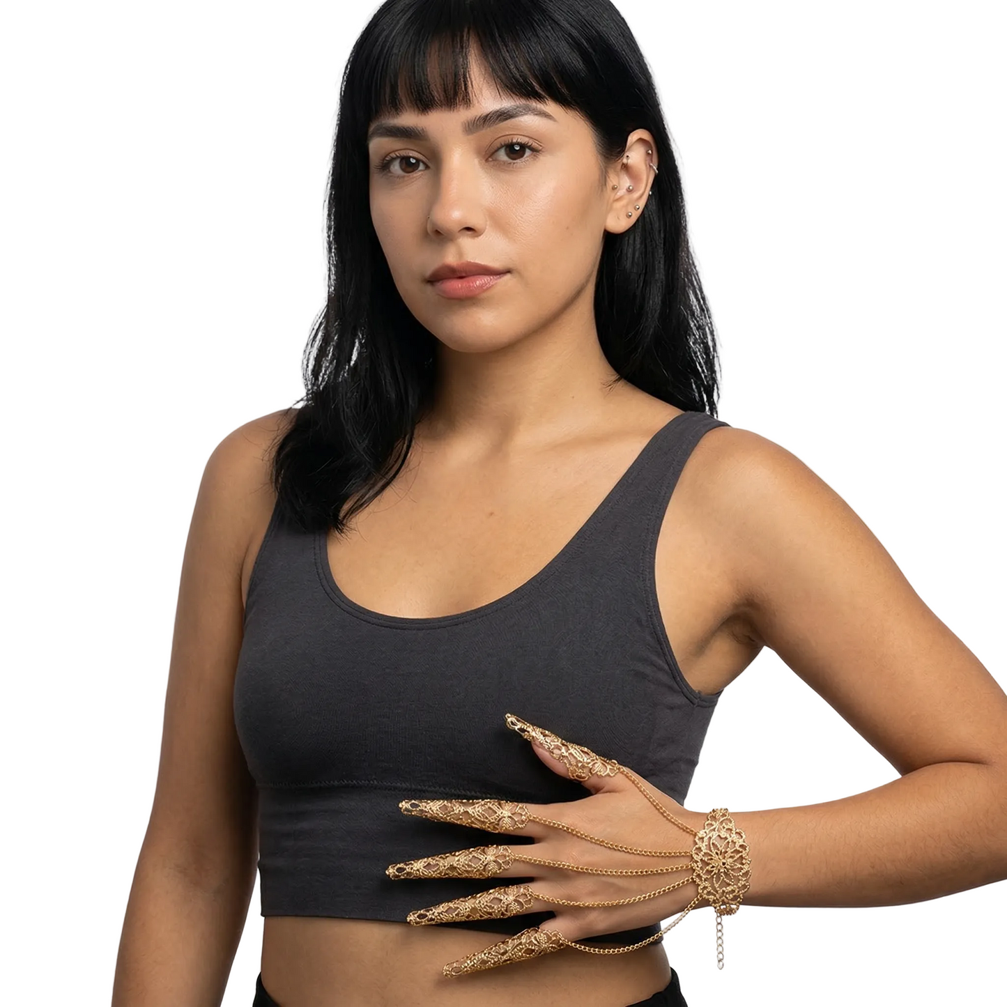 alternate angle of Chain Link Claw Bracelet, festival fashion
