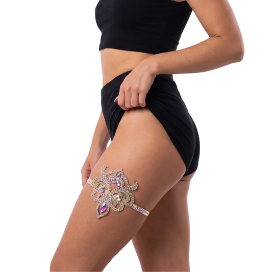 close-up of Crystal Thigh Chain, retrofuture