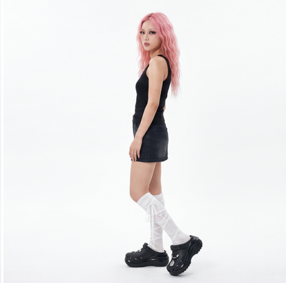 Ballet Bow Over-Knee Socks