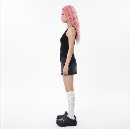 Ballet Bow Over-Knee Socks