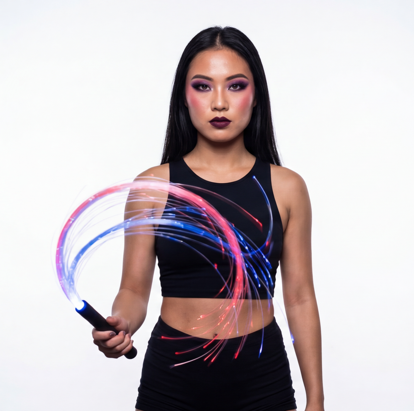 close-up of 7-Color Swivel Glow Whip, cyberpunk