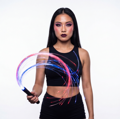 close-up of 7-Color Swivel Glow Whip, cyberpunk