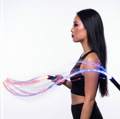 alternate angle of 7-Color Swivel Glow Whip, cyberpunk