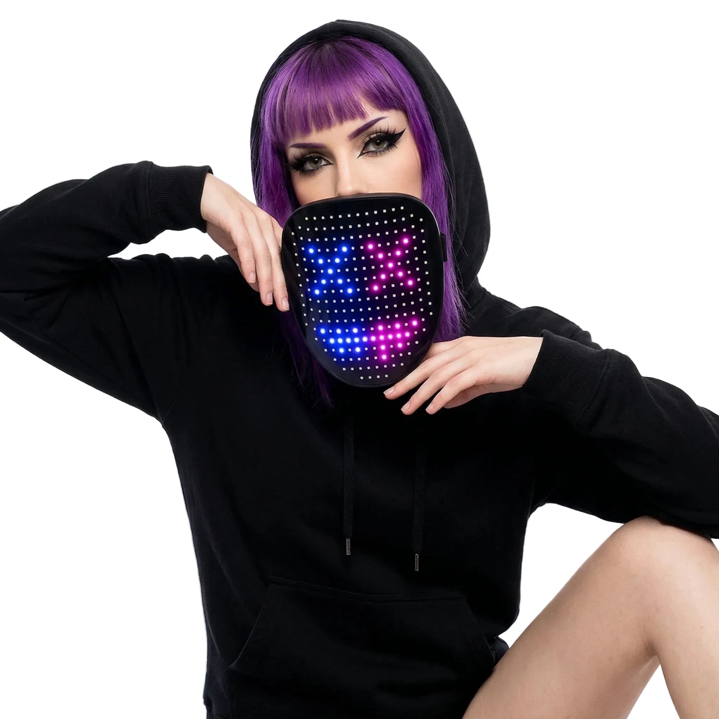 styling shot of App-Controlled LED Face Mask, alt