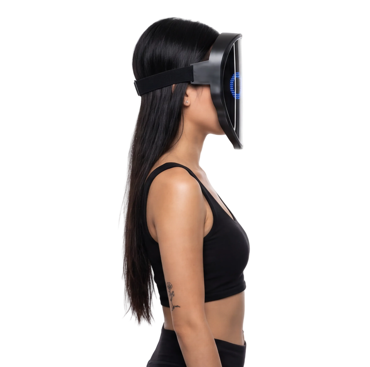 alternate angle of App-Controlled LED Face Mask, alt
