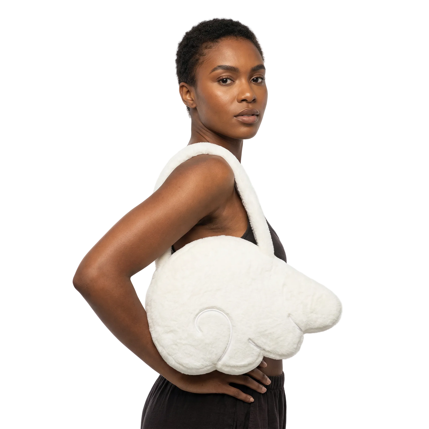close-up of Fluffy Wing Shoulder Bag, festival fashion