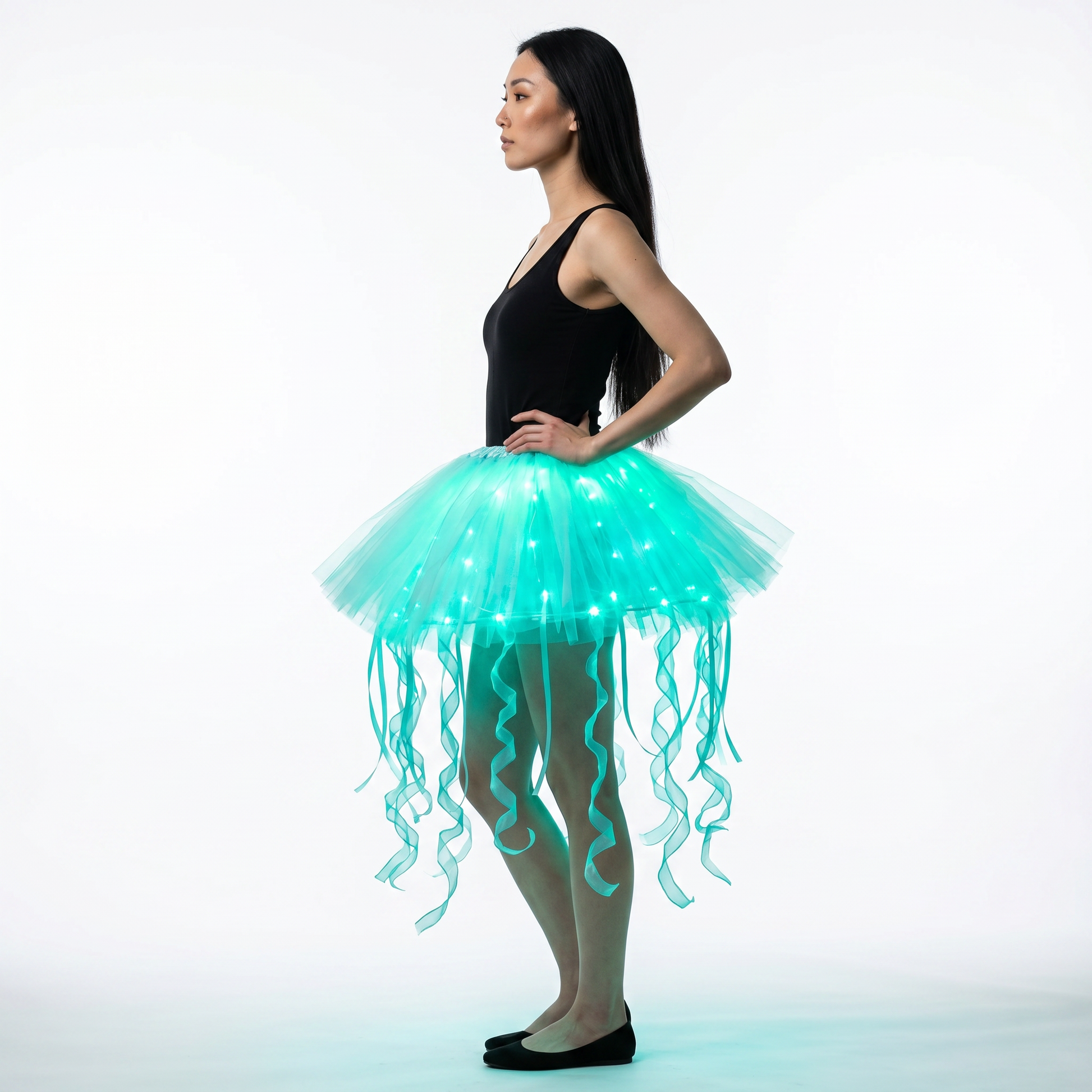 close-up of LED Jellyfish Skirt, light-up