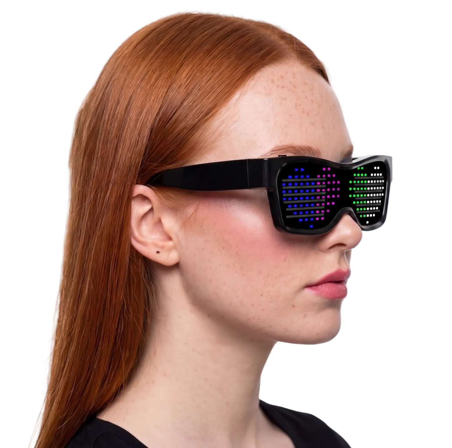 Scrolling LED Display Glasses