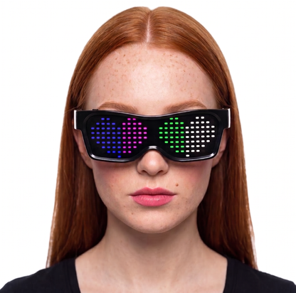 Scrolling LED Display Glasses