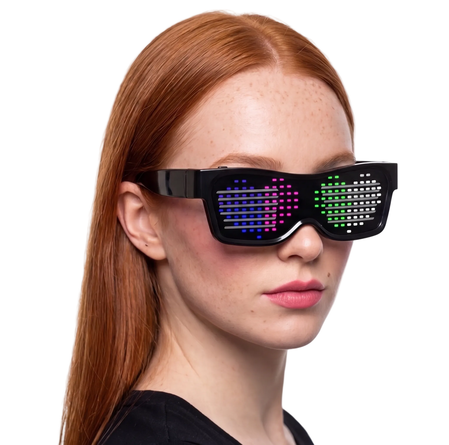 Scrolling LED Display Glasses