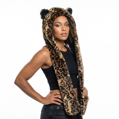 3-in-1 Faux Fur Animal Hood in Jaguar — retrofuture