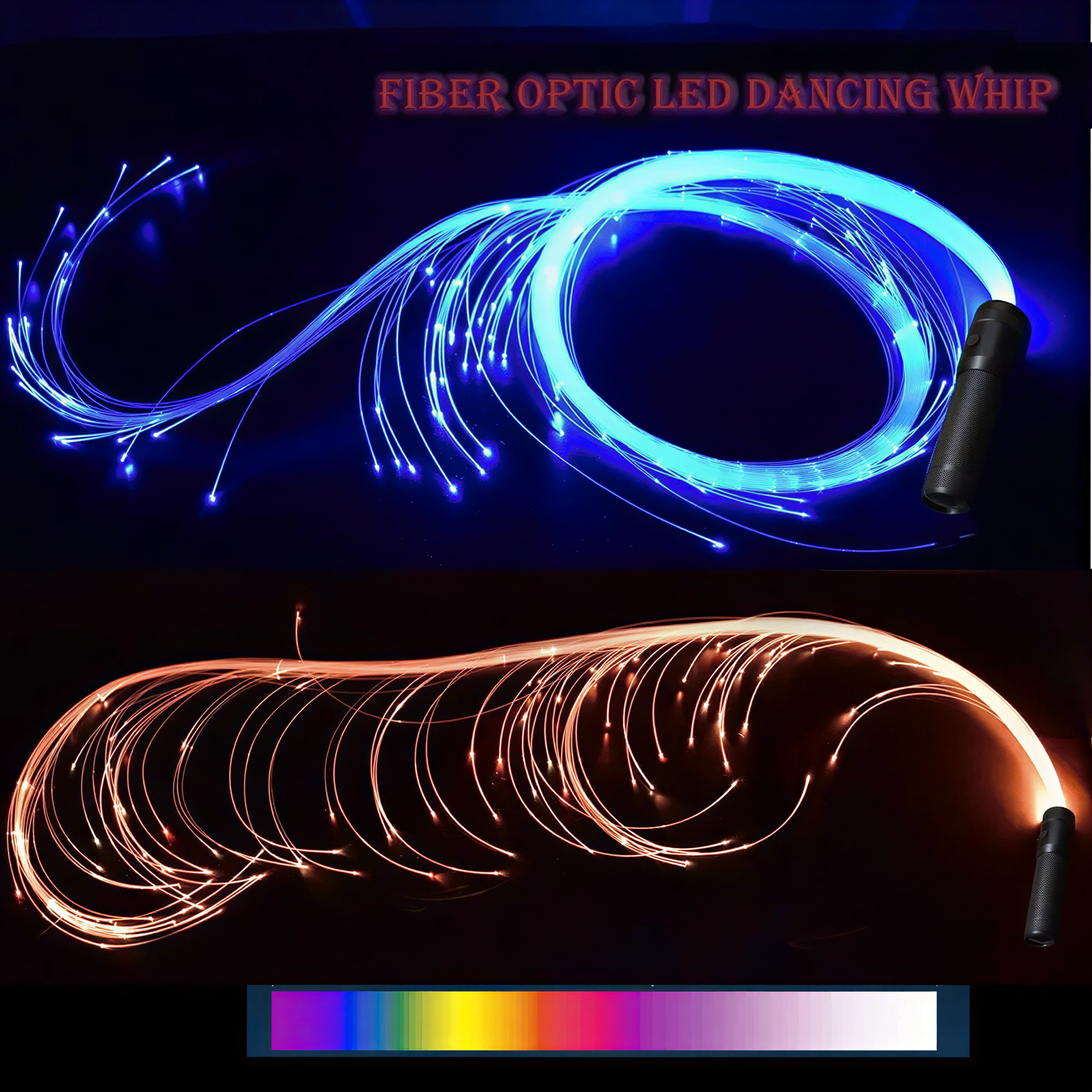 styling shot of 7-Color Swivel Glow Whip, retrofuture