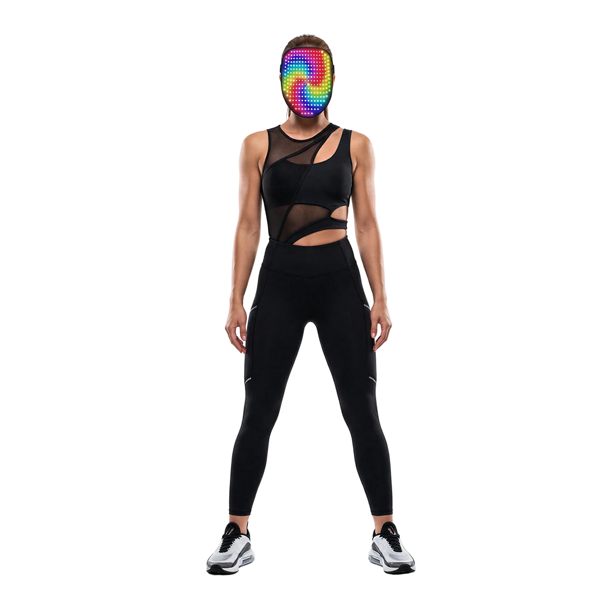 lifestyle shot of App-Controlled LED Face Mask, alt