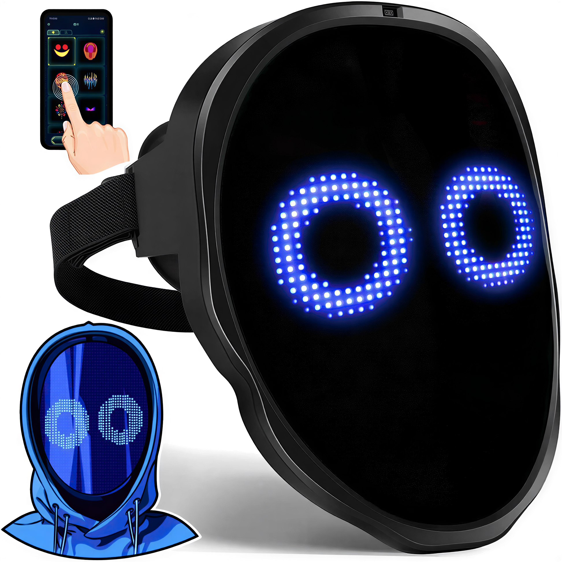 close-up of App-Controlled LED Face Mask, alt