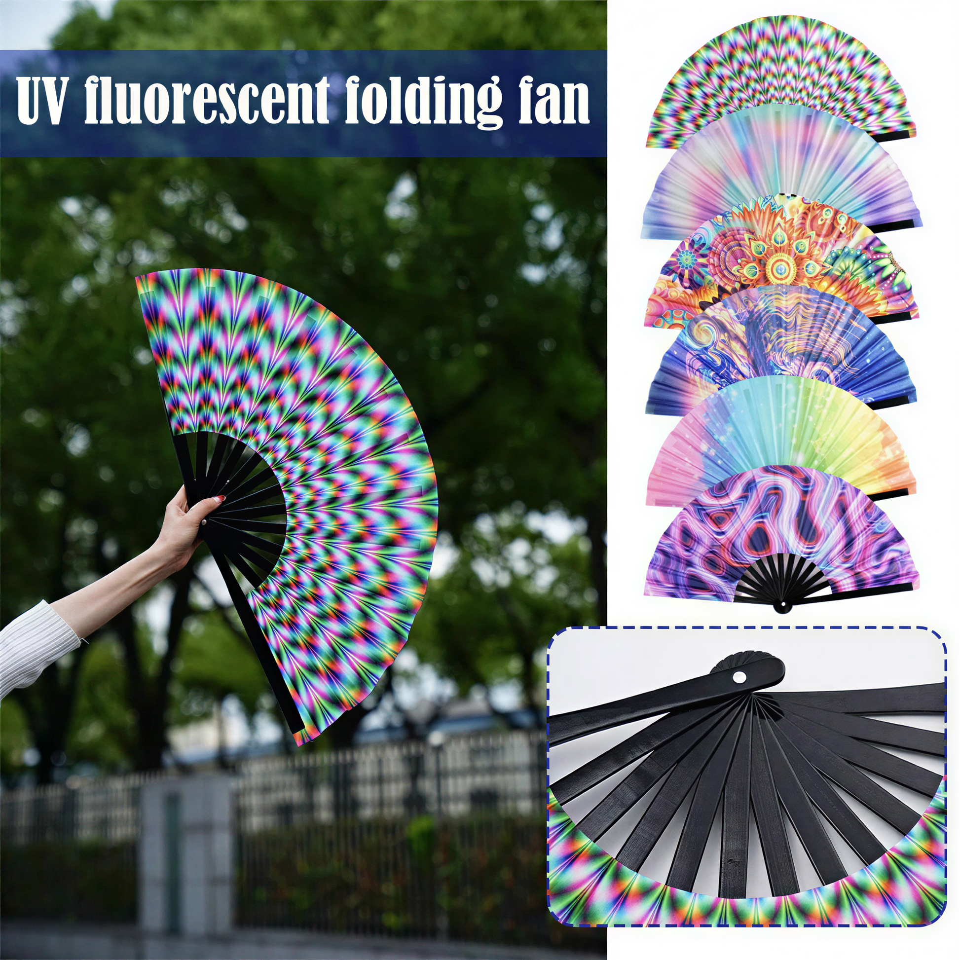 alternate angle of Large Japanese Rave Fan, retrofuture