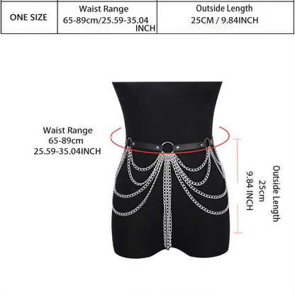styling shot of Belly Waist Chain Harness, retrofuture