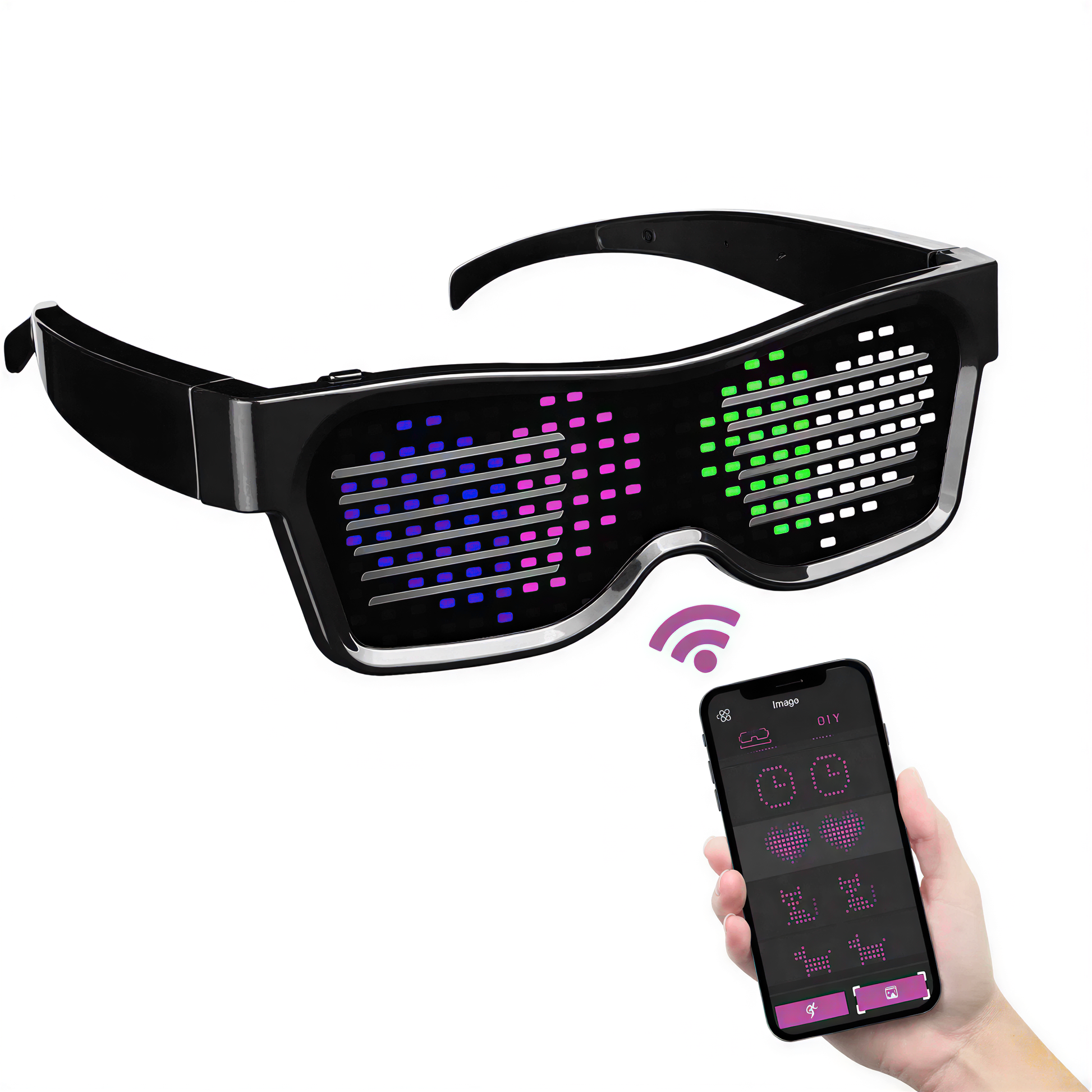 lifestyle shot of Scrolling LED Display Glasses, alt