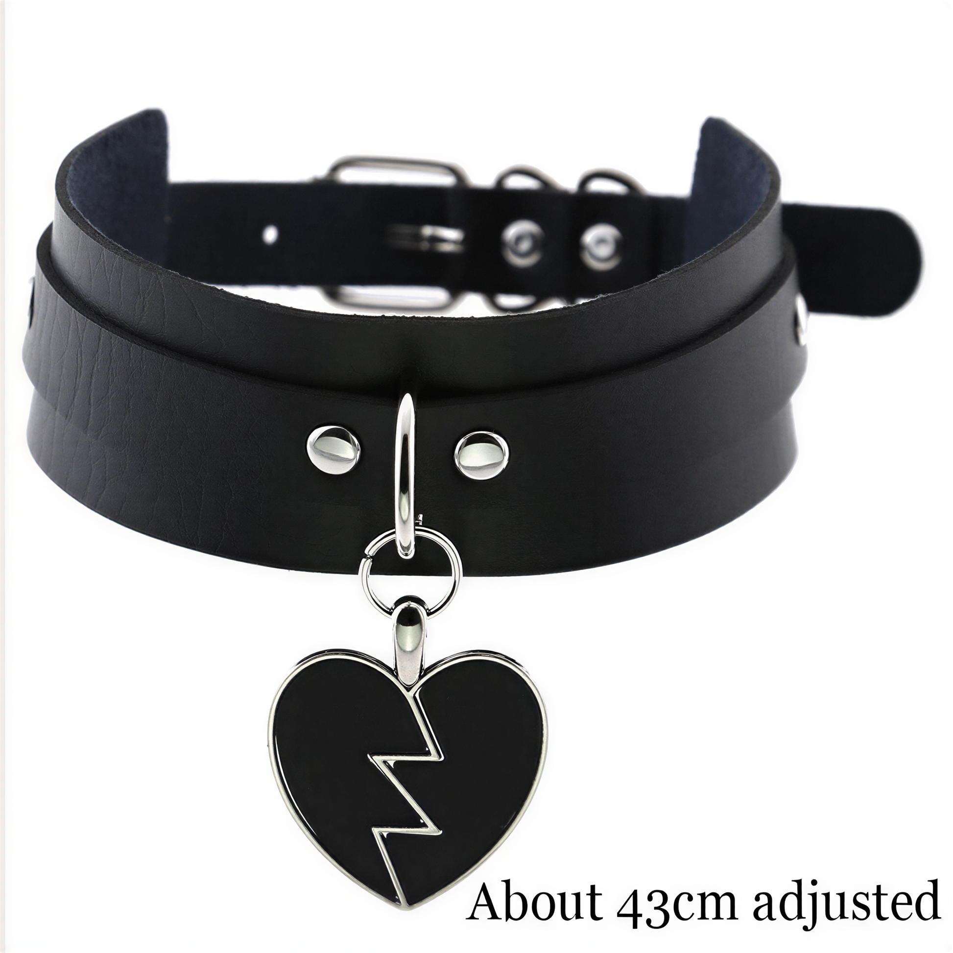 lifestyle shot of Punk Heart Lock Choker, cyberpunk