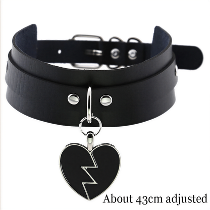 lifestyle shot of Punk Heart Lock Choker, cyberpunk
