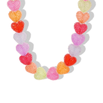 Candy Heart Resin Necklace in Color — cyberpunk