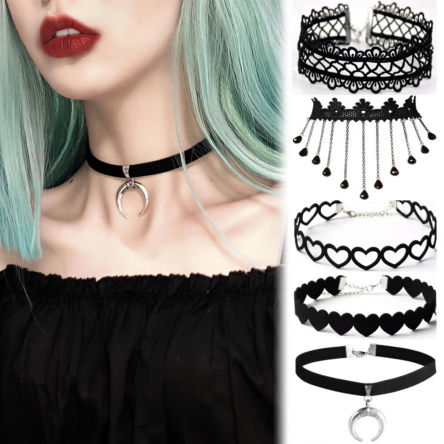 Assorted Velvet and Lace Chokers