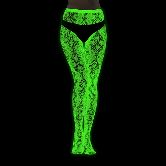 Glow-in-the-Dark Fishnet Stockings in B — cyberpunk
