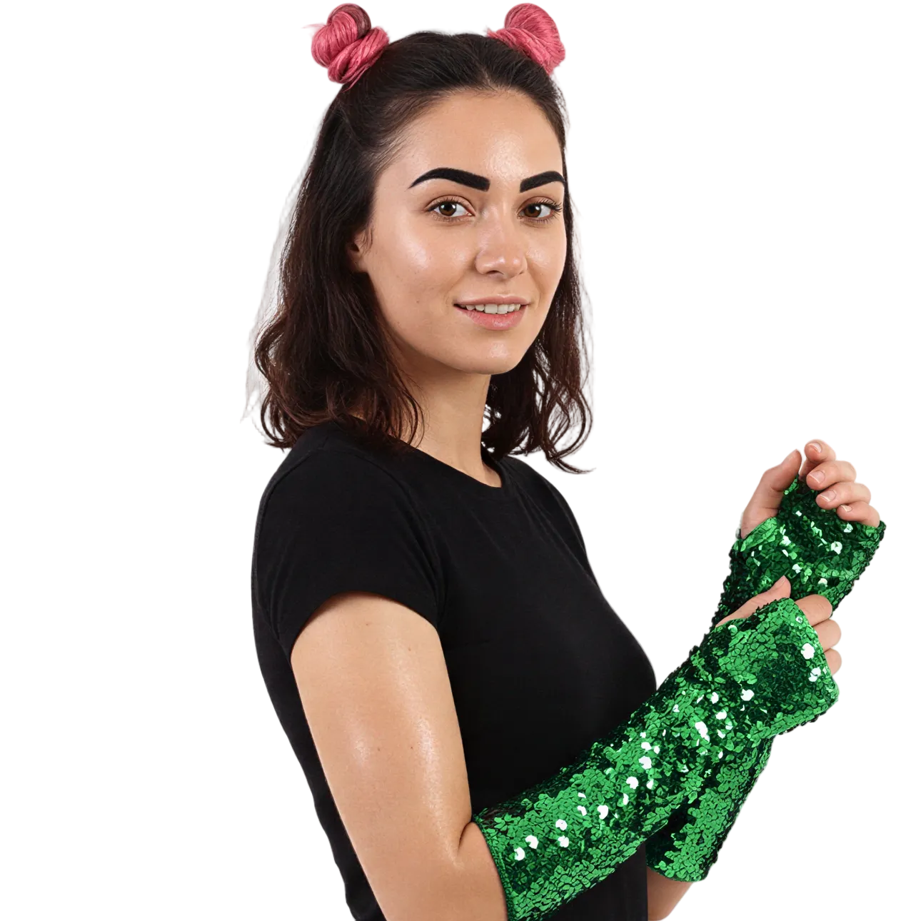 close-up of Glitter Sequin Gloves, alt