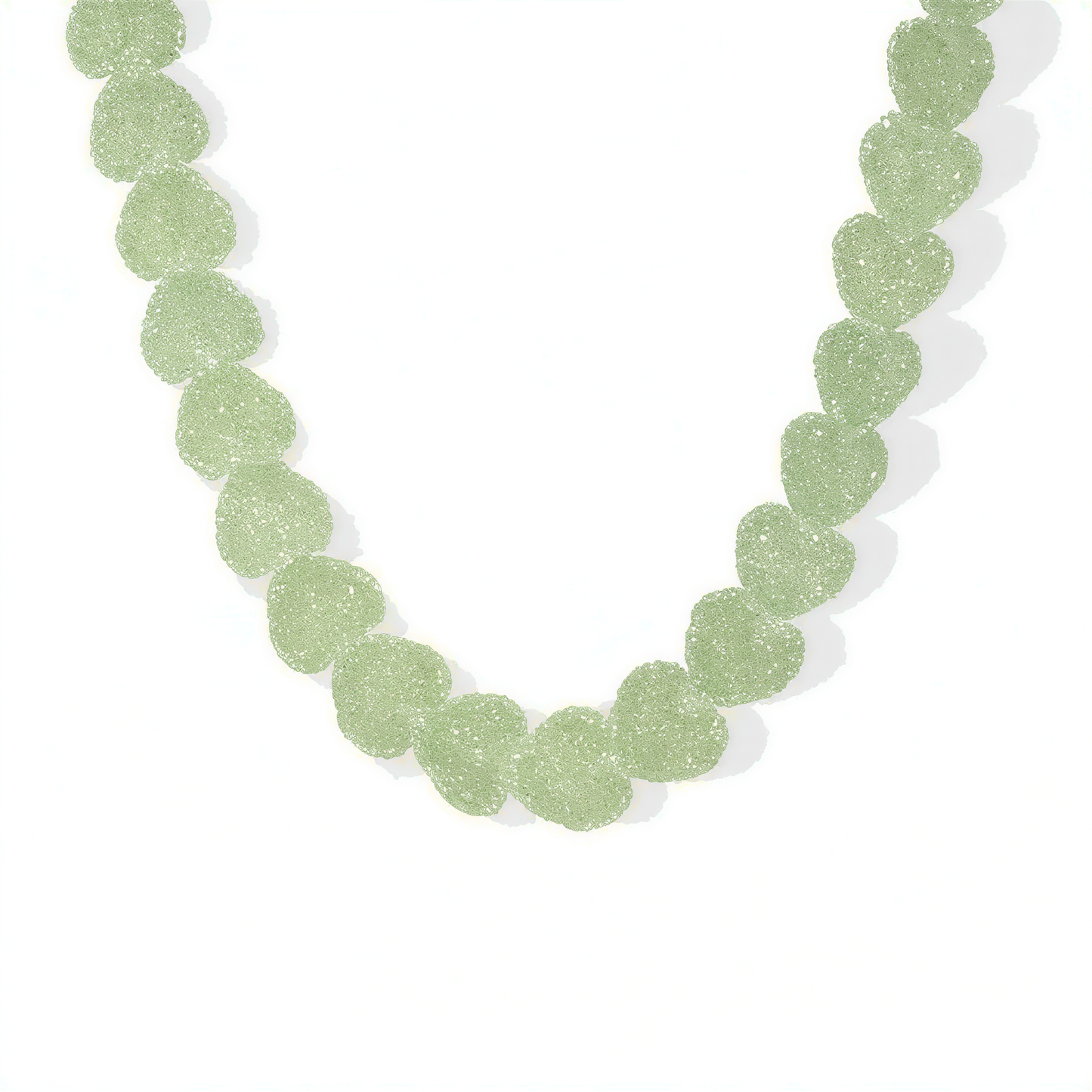 Candy Heart Resin Necklace in Light Green — alt