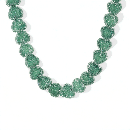 Candy Heart Resin Necklace in Blackish Green — retrofuture