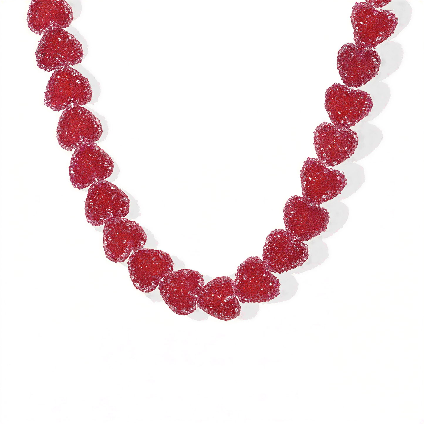 Candy Heart Resin Necklace in Red — alt