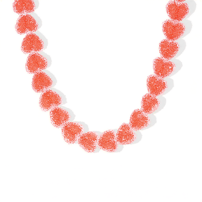 Candy Heart Resin Necklace in Orange — retrofuture