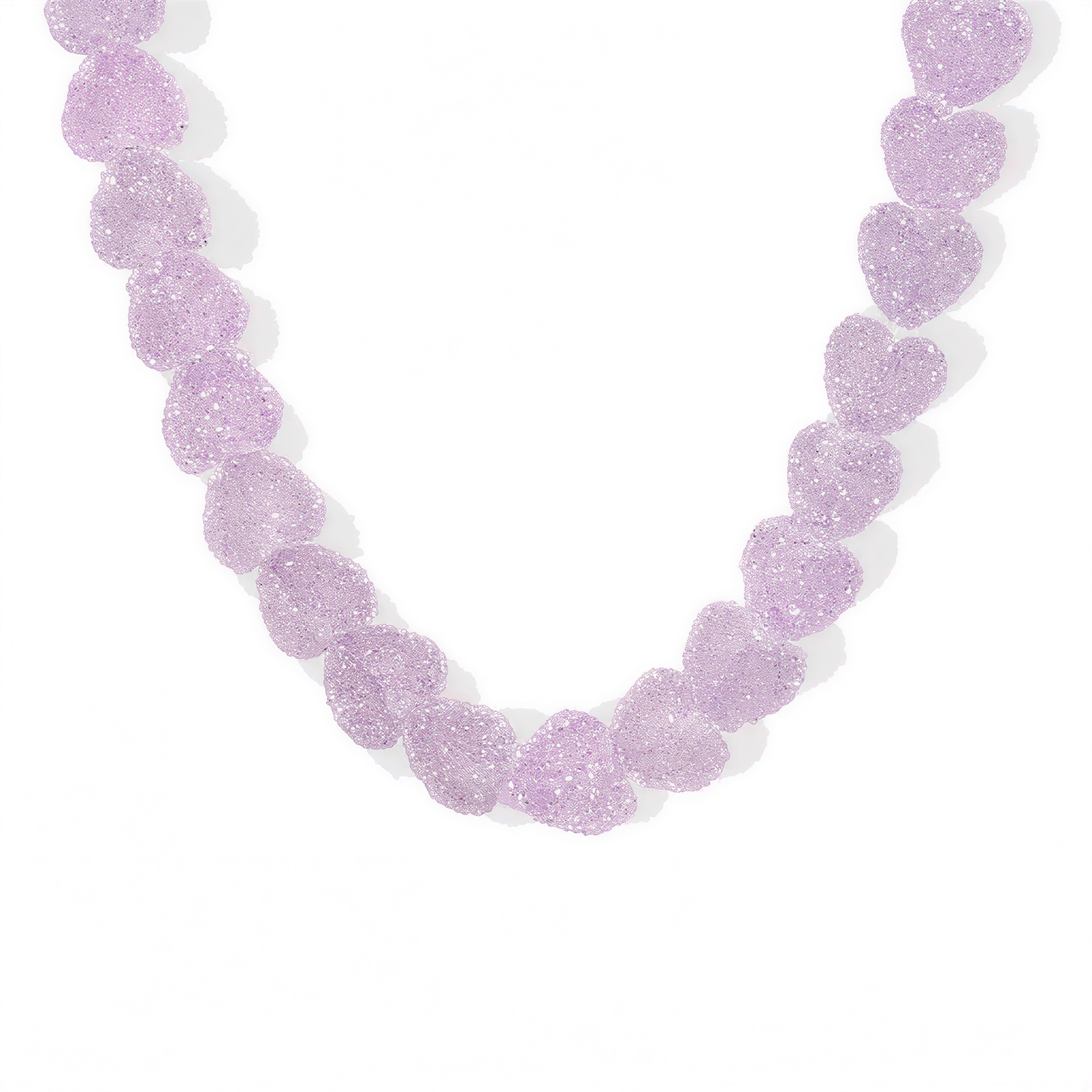 Candy Heart Resin Necklace in Purple — alt
