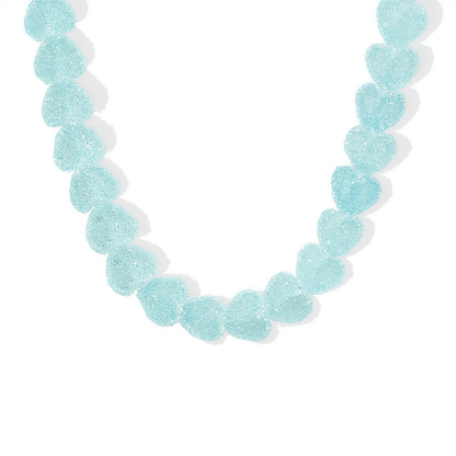 Candy Heart Resin Necklace in Blue — retrofuture