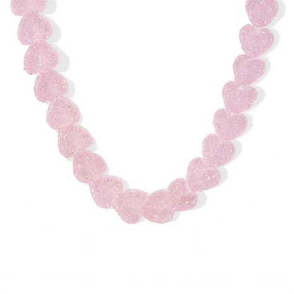 Candy Heart Resin Necklace in Pink — retrofuture
