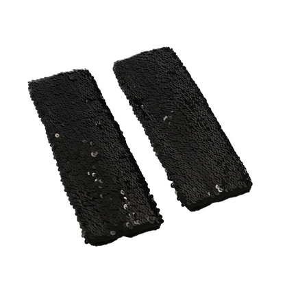 Glitter Sequin Gloves in Black — alt