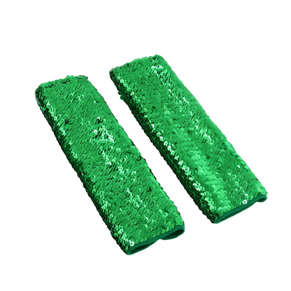 Glitter Sequin Gloves in Green — alt
