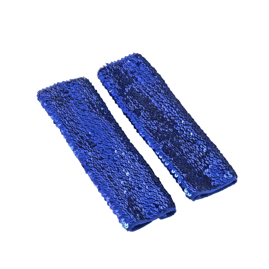 Glitter Sequin Gloves in Blue — alt