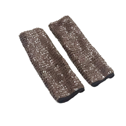 Glitter Sequin Gloves in Brown — retrofuture