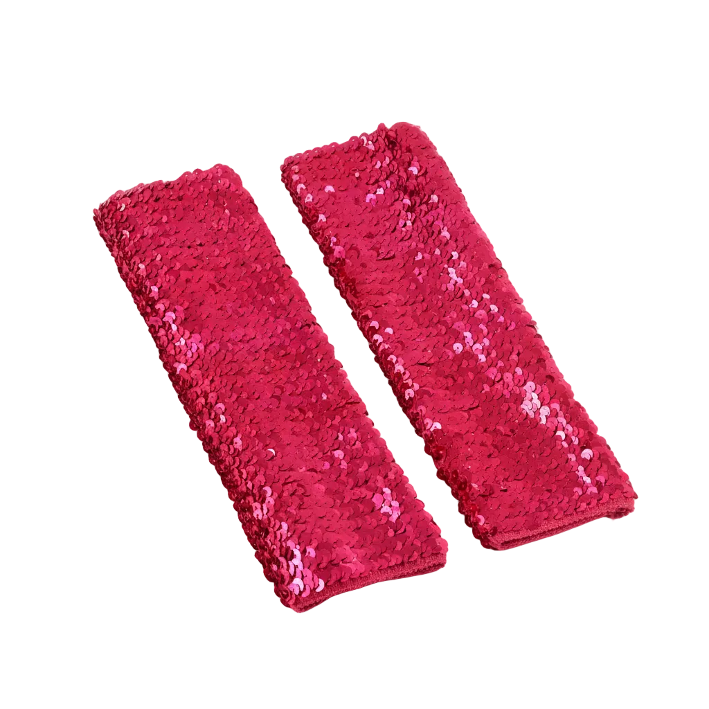 Glitter Sequin Gloves in Rose Red — cyberpunk