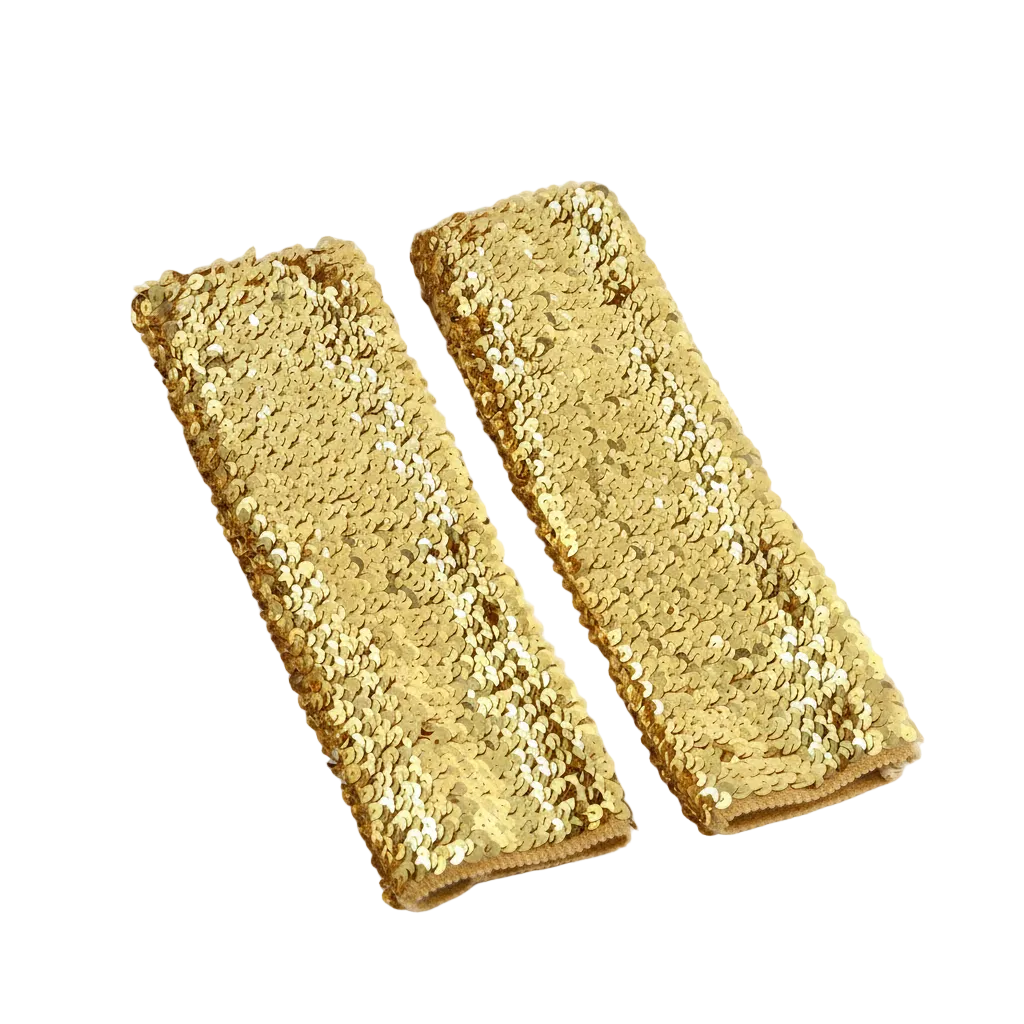 Glitter Sequin Gloves in Gloden — alt