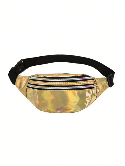 Holographic Fanny Pack in Golden — retrofuture
