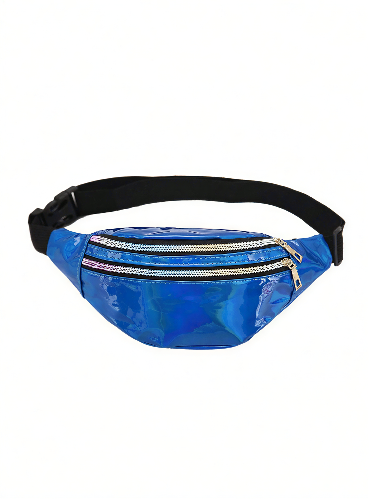 Holographic Fanny Pack in Dark Blue — retrofuture